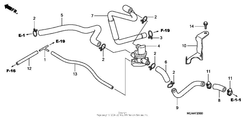 Air injection control valve (a,cm)