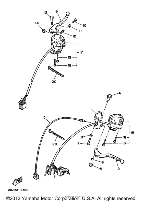 XV250 Рулевые переключатели