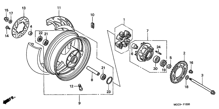 Rear wheel complete assy