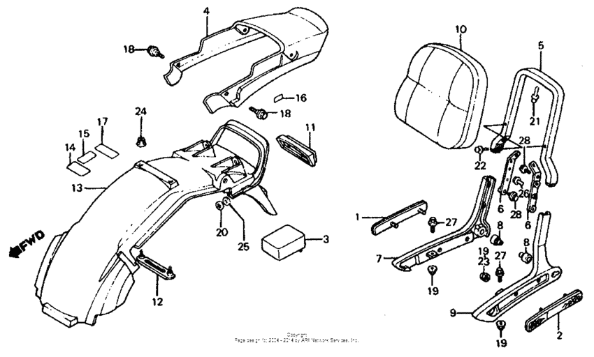 Rear fender 85-86