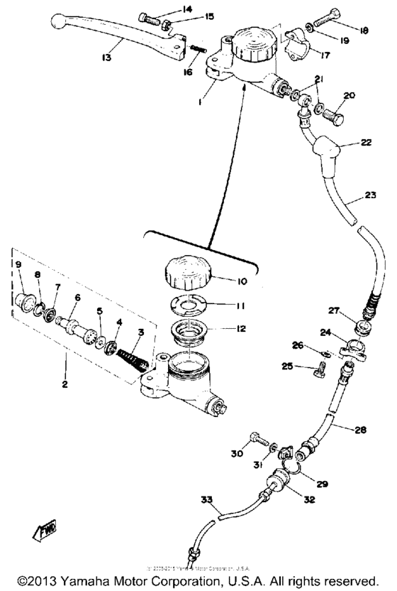 Master cylinder brake hose