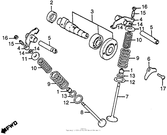 CB125S Распределительный вал и клапана