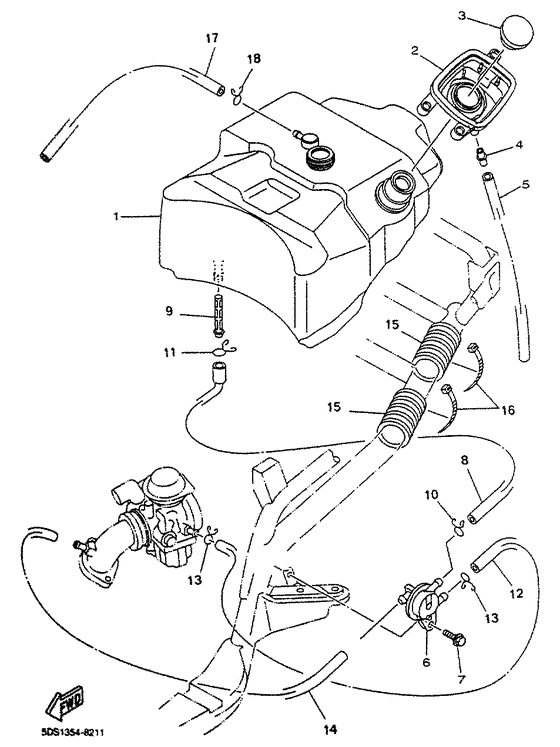 YP125R Топливный бак