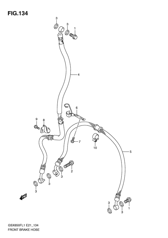 GSX650F Передние тормозные трубки