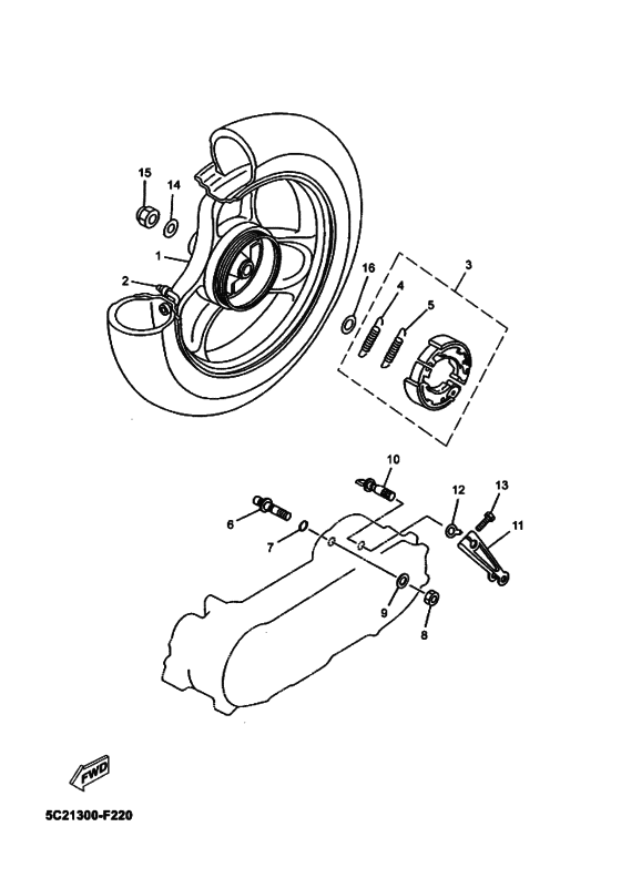 Rear wheel complete assy