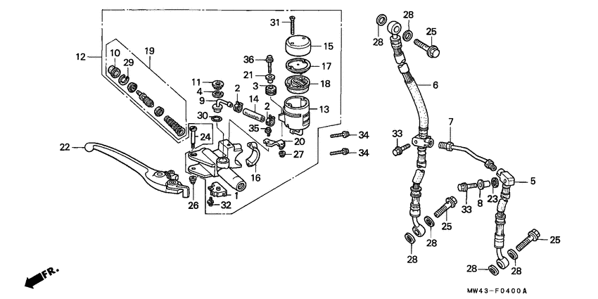 RVF750 Fr. brake master cylinder
