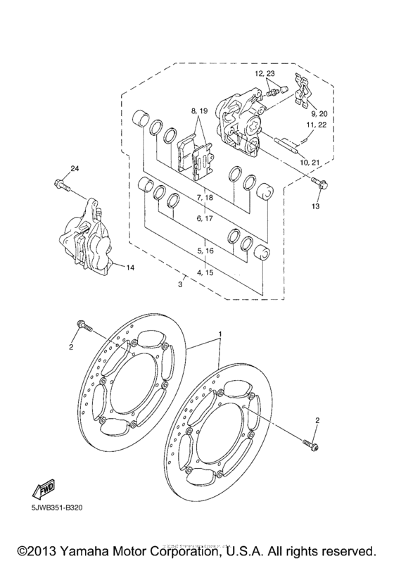 FJR1300A Передний суппорт