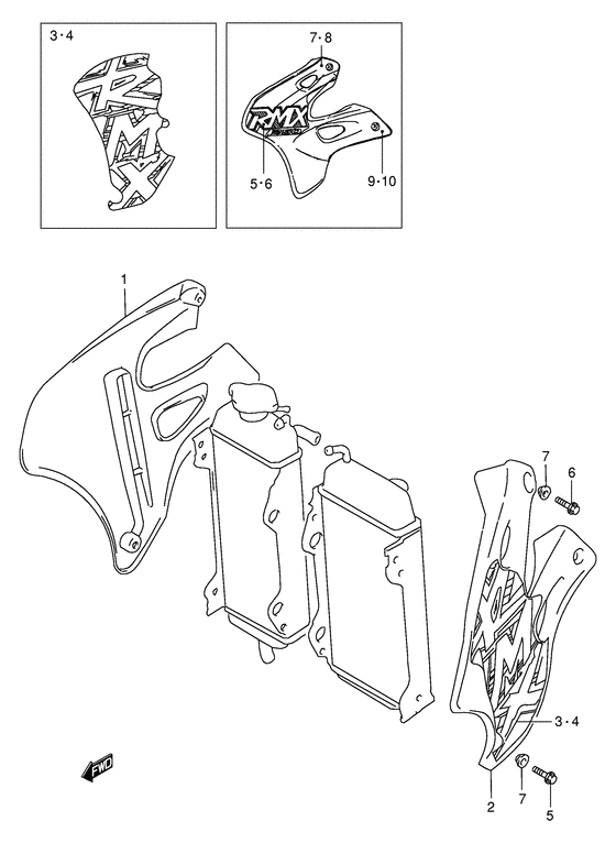 RMX250 Радиатор cover
