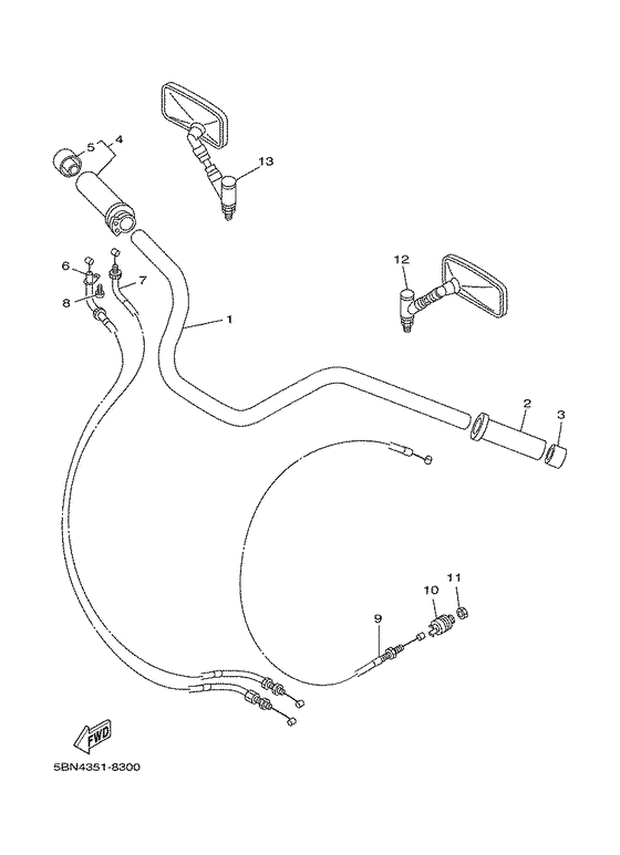 Steering handle. cable