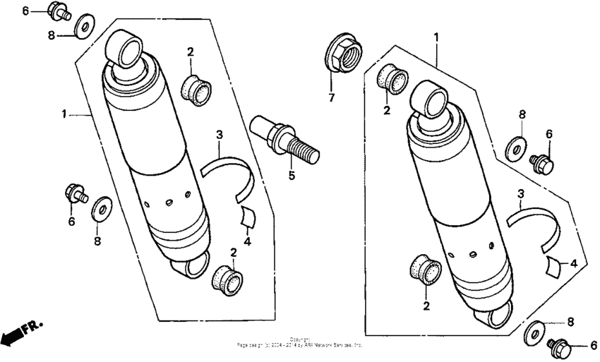 VT750C Задние амортизаторы