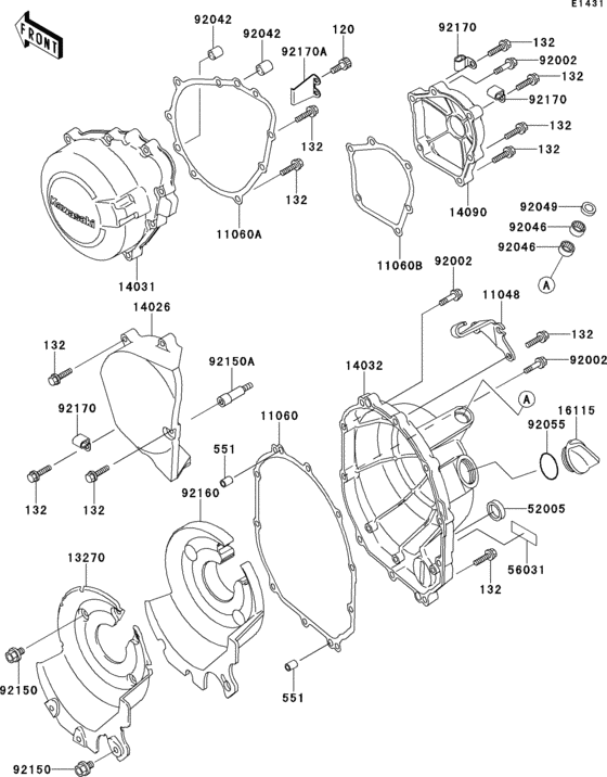 ZX600 Крышки двигателя