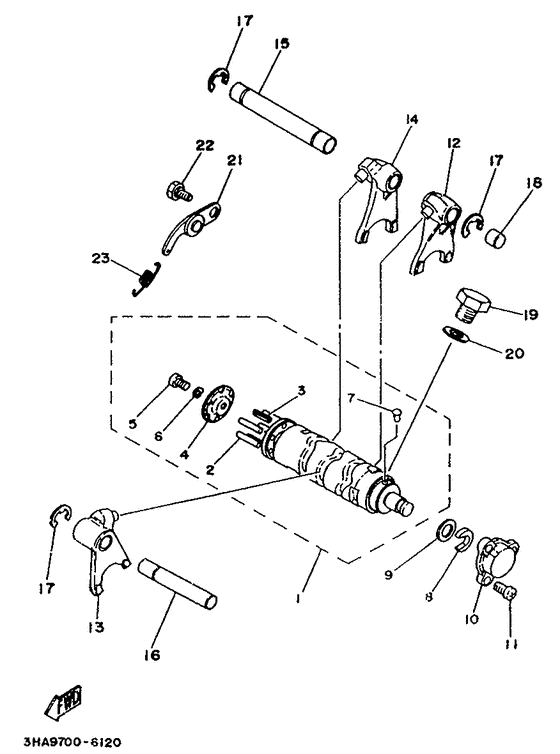 Shift cam. fork