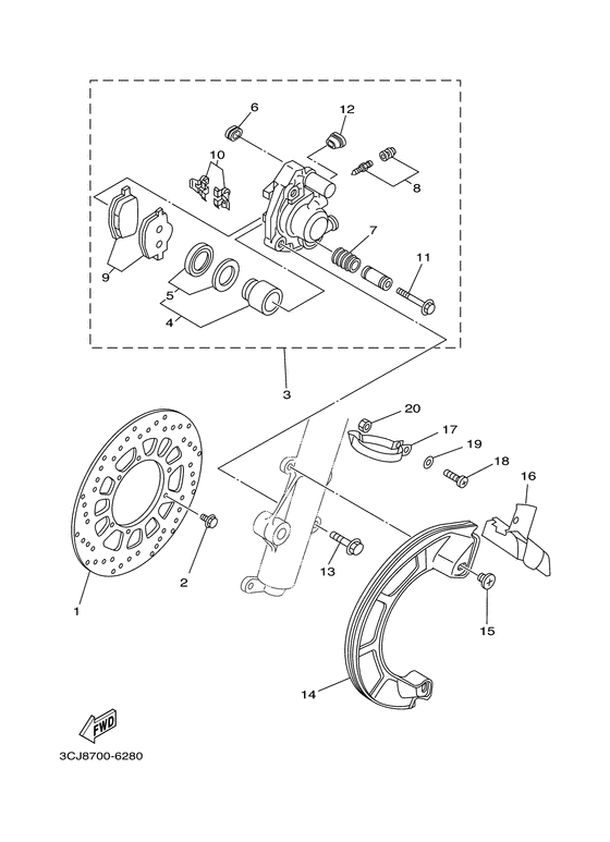 Front brake. caliper