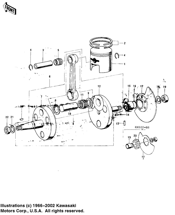 Crankshaft/piston/rotary valve