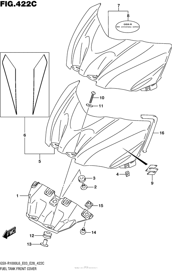Fuel Tank Front Cover (Gsx-R1000L6 E33)