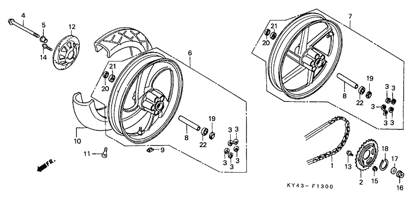 Rear wheel complete assy