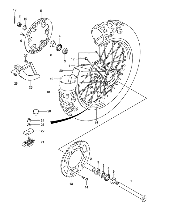 Rear wheel complete assy