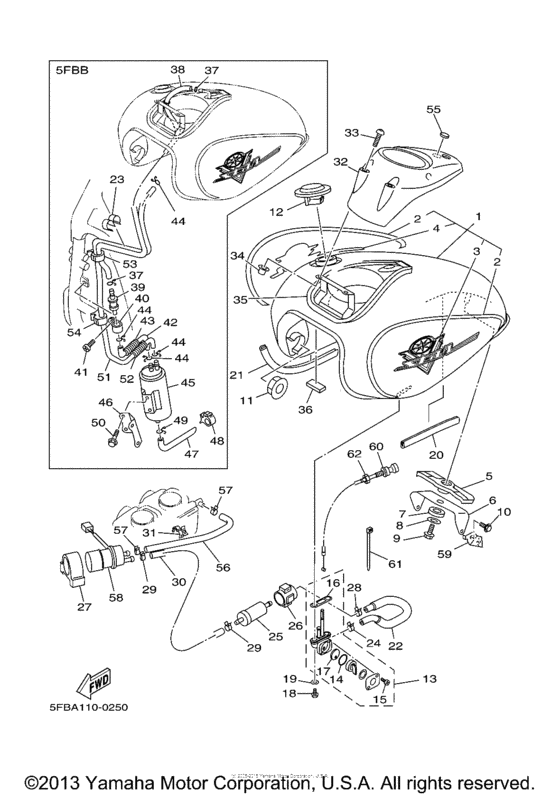 XVS650 Топливный бак