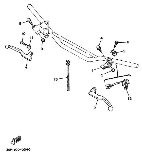 YZ250E Handle switch. lever