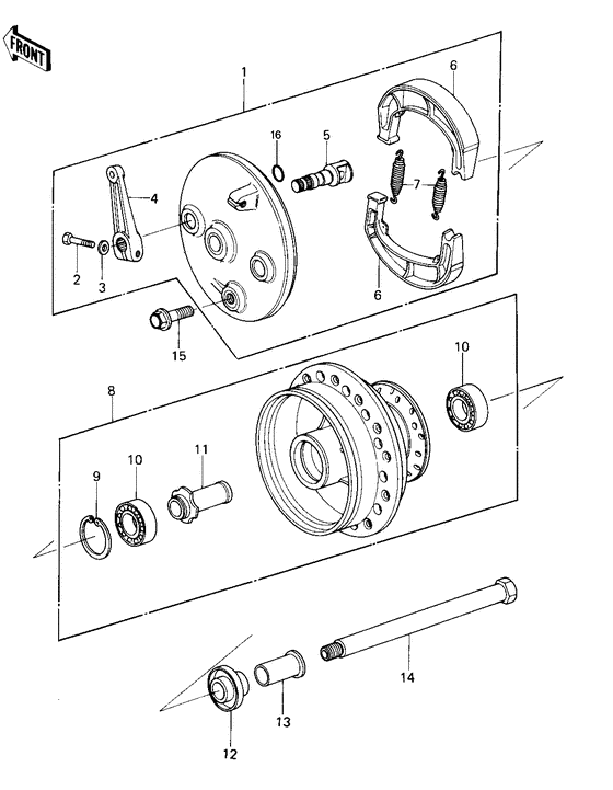 Front hub/brake