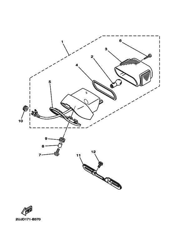 XV250 XV250R Taillight unit ass`y