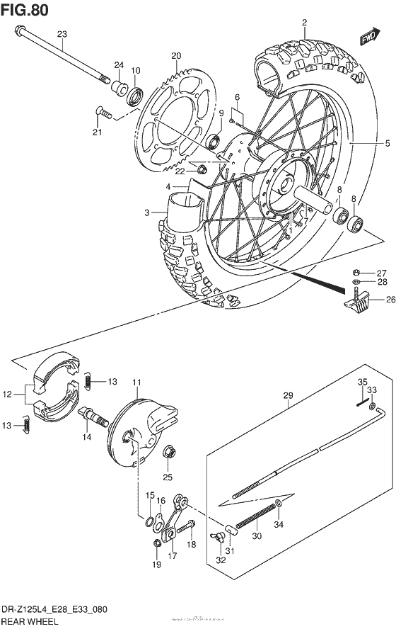Rear Wheel (Dr-Z125L4 E33)