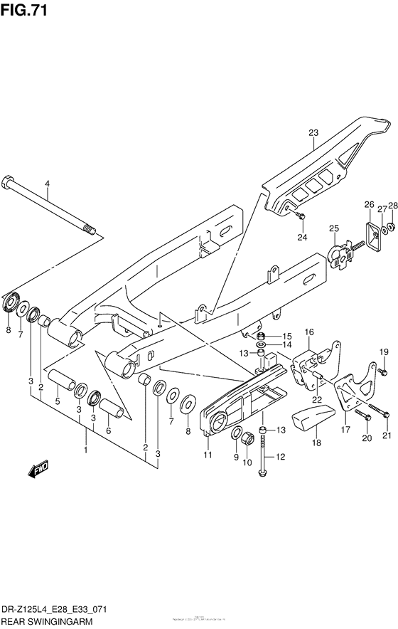 Rear Swingingarm (Dr-Z125L4 E33)