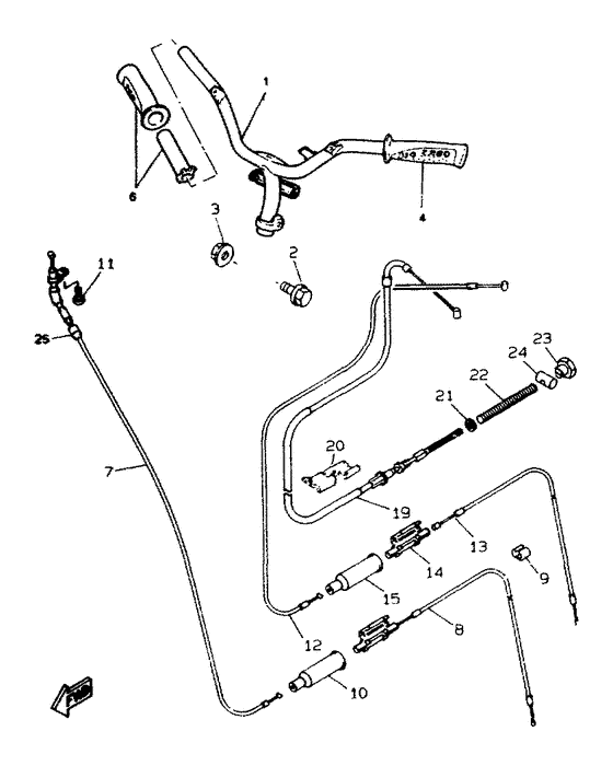 Steering handle. cable
