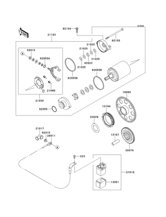 Starter motor/starter clutch