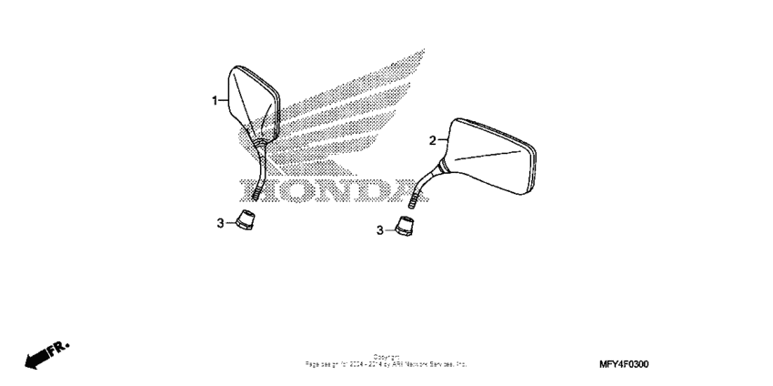 VT1300CR (ABS) Зеркало
