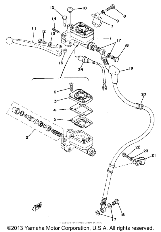 Master cylinder - brake hose