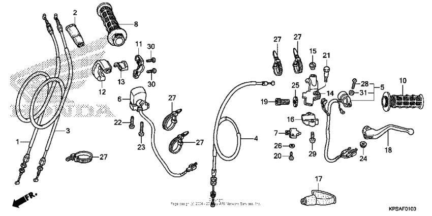 Handle lever + switch + cable