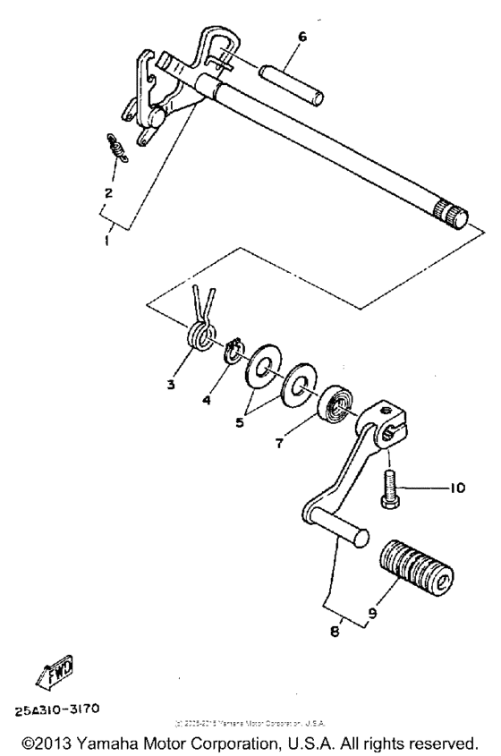 TW200D Вал переключения