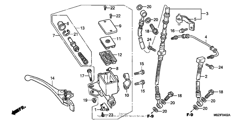 Front brake master cylinder (1)