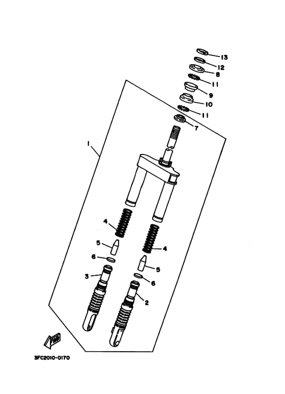 Front fork assy(ur silv