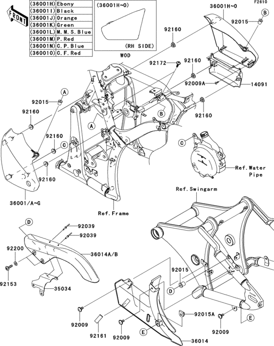 VN900 Боковые обтекатели