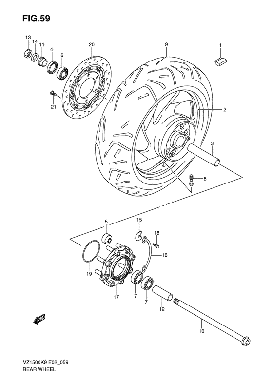Rear wheel complete assy