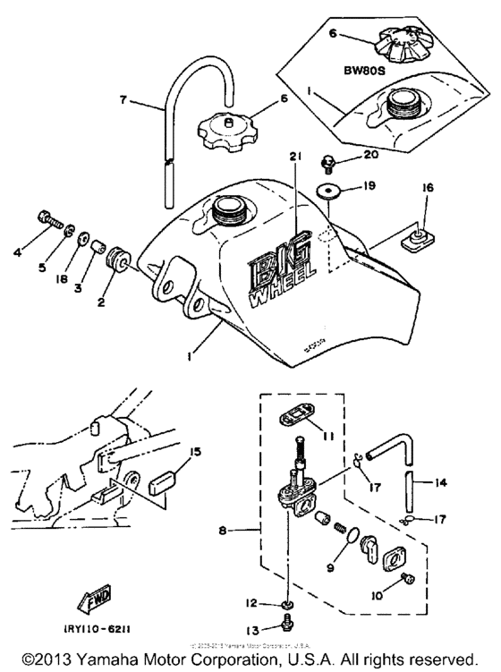 BW80S Топливный бак