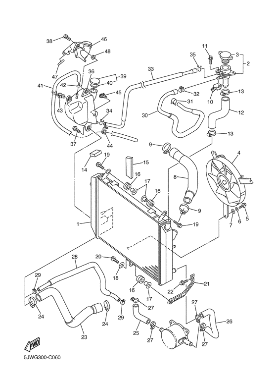 FJR1300A Radiator & hose