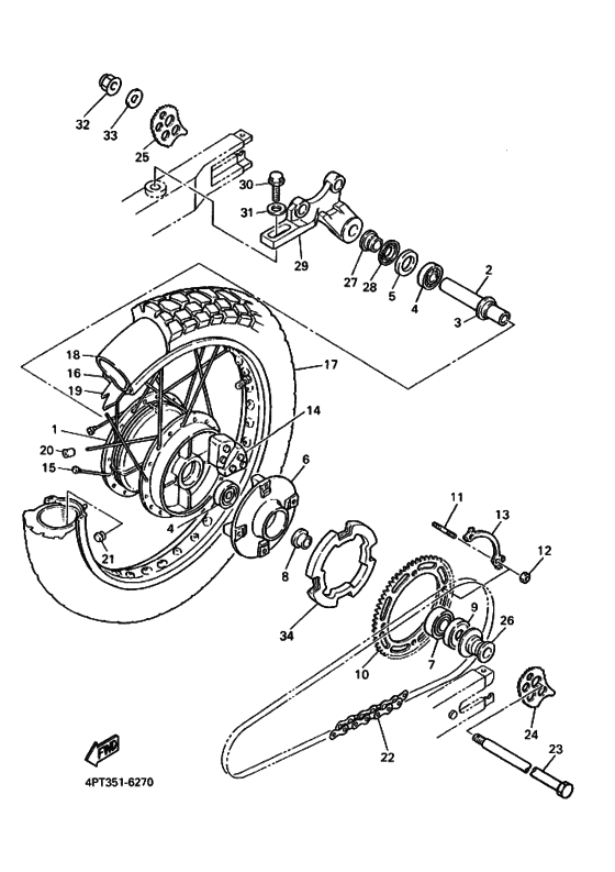 Rear wheel complete assy