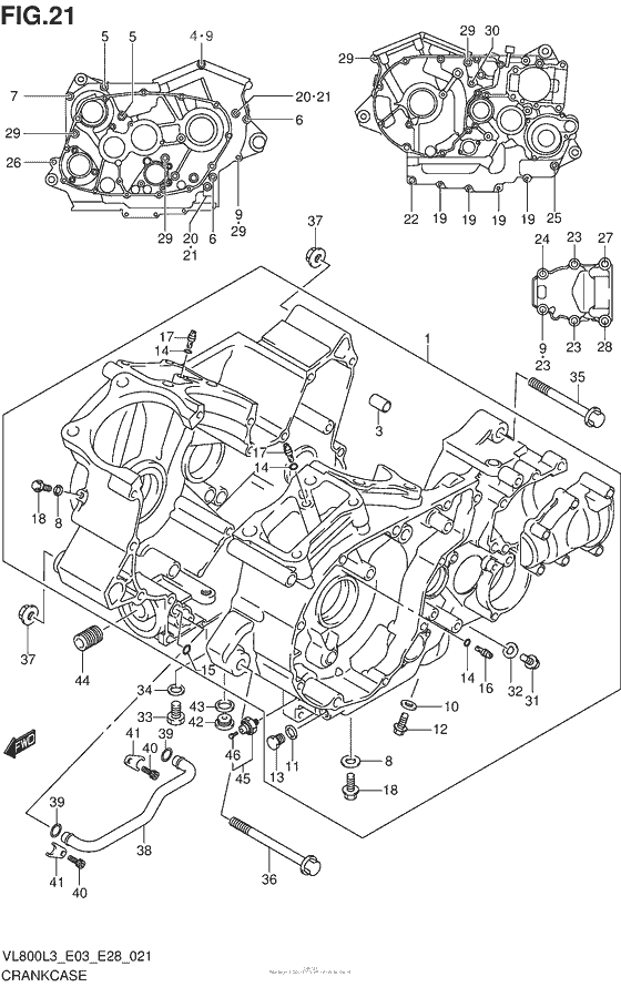 VL800 Картер двигателя
