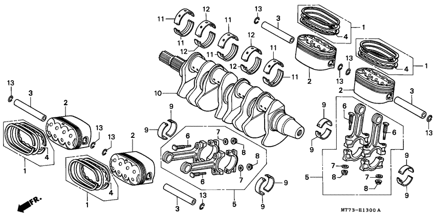 NR750 Crankshaft / piston