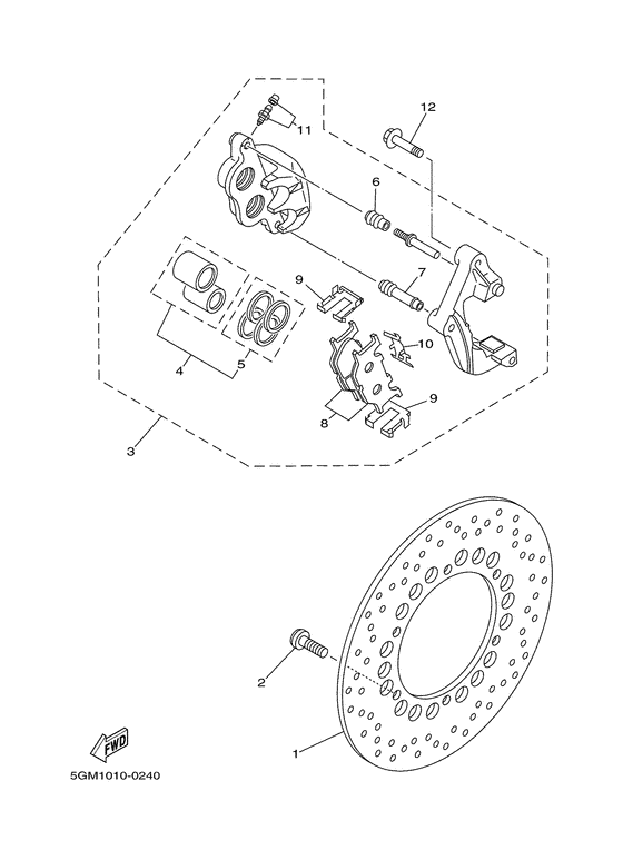 YP250 Передний тормоз