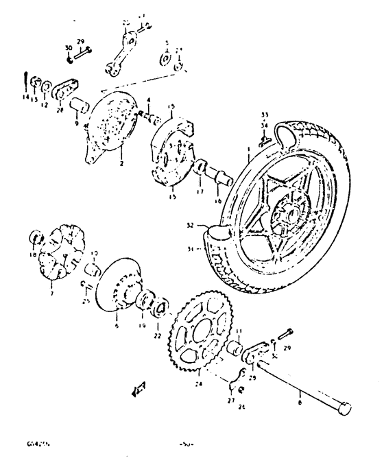 Rear wheel complete assy