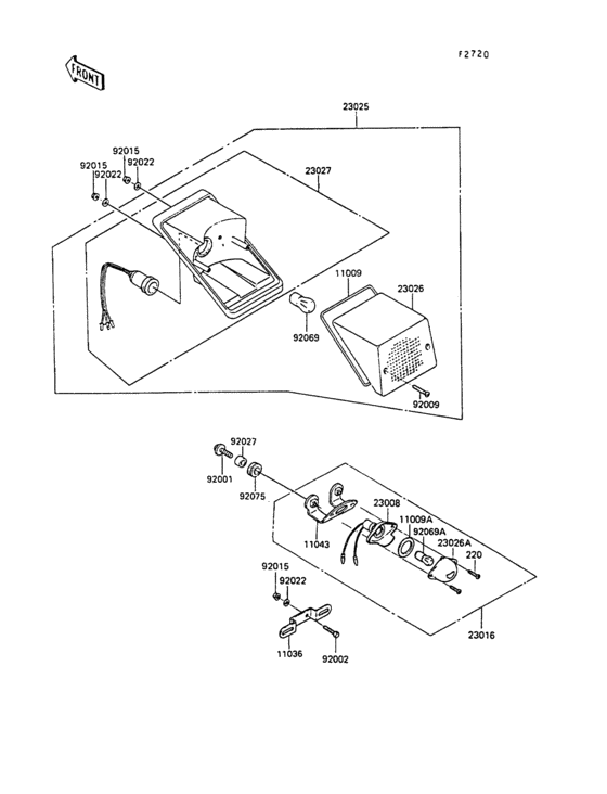 KL250 Задний фонарь