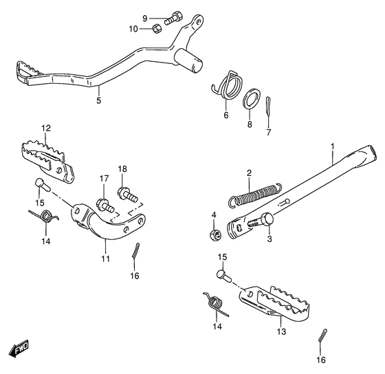 Prop stand - brake pedal