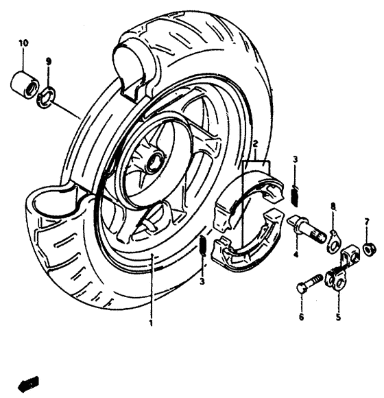 Rear wheel complete assy