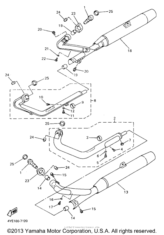 XVZ13LTJ Выхлопная система
