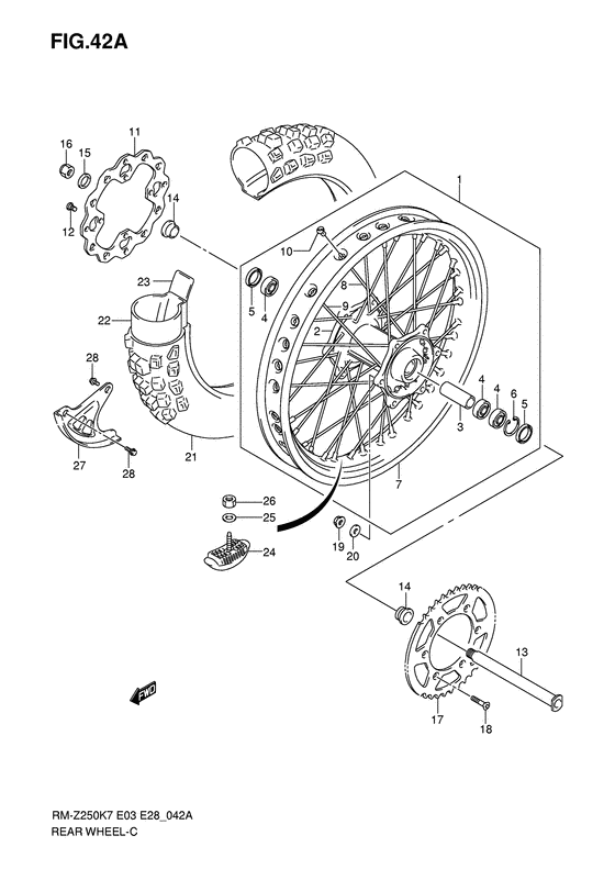 Rear wheel complete assy