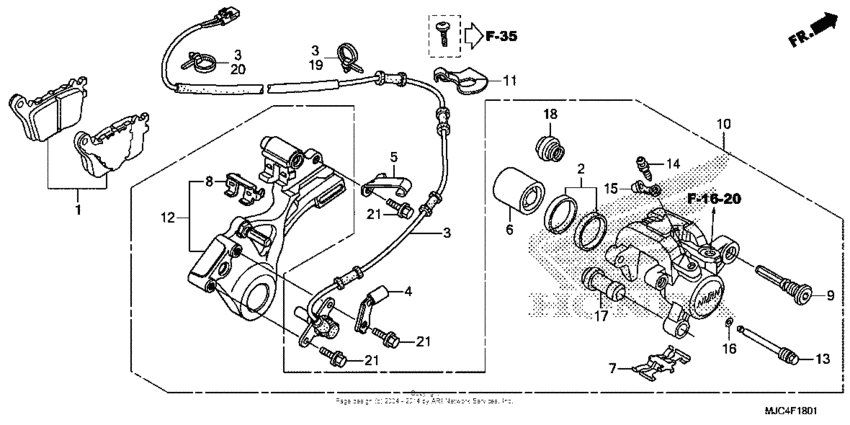 Rear brake caliper (cbr600ra)